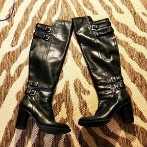 Adrienne Vittadini leather over the knee boots